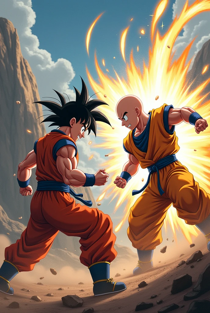 Goku Vs Krillin. The Fight Is Very, Very Epic.