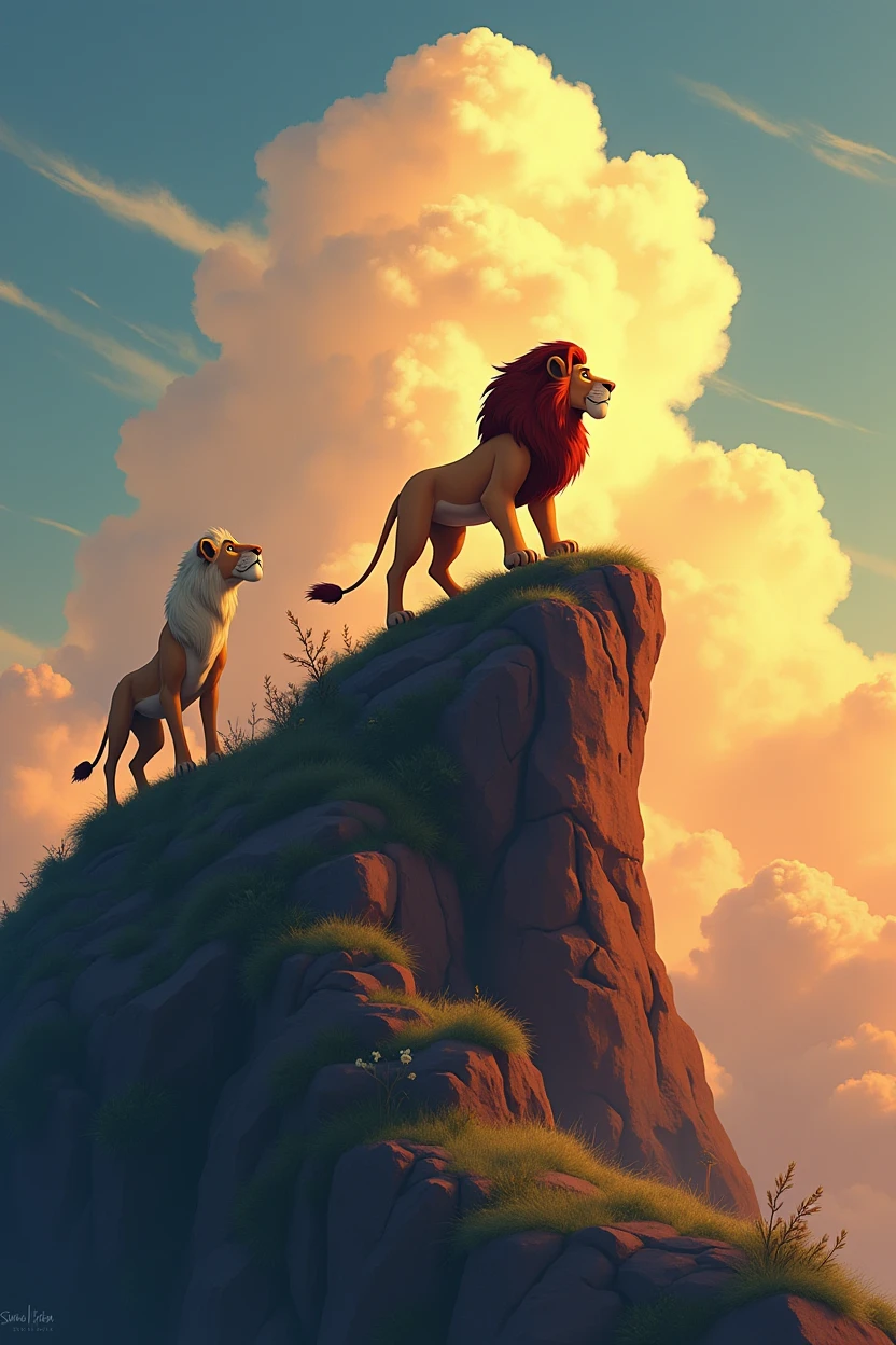The Lion King on the Steep Mountain