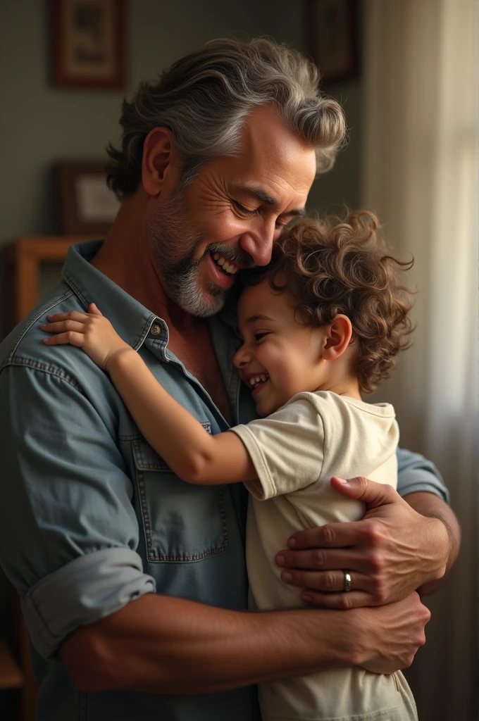 My father hugging me