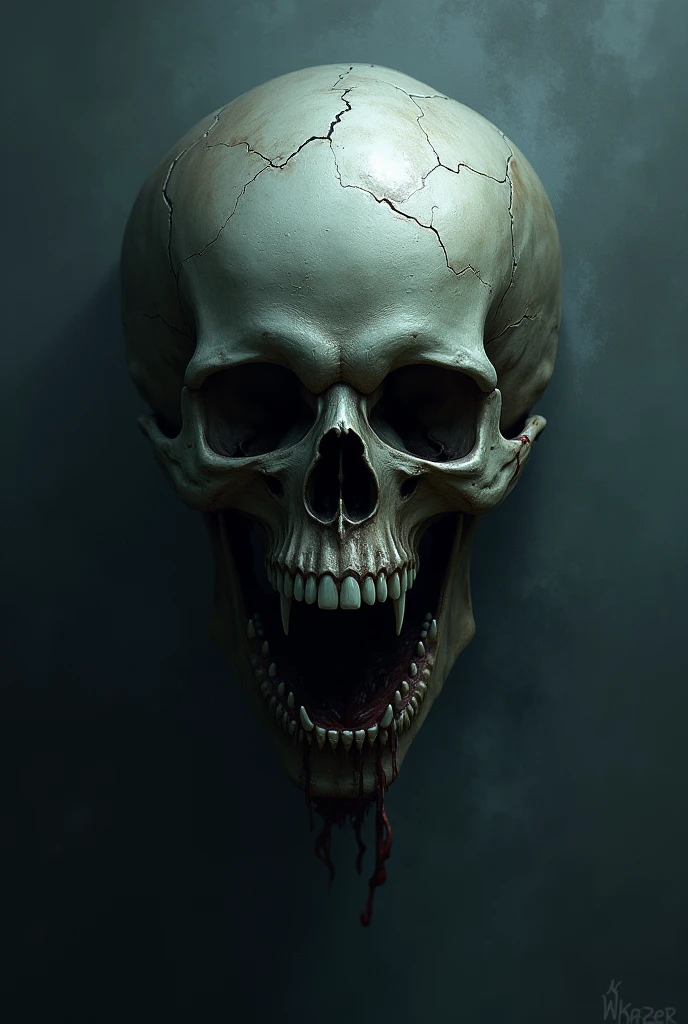 Human skull horror style 