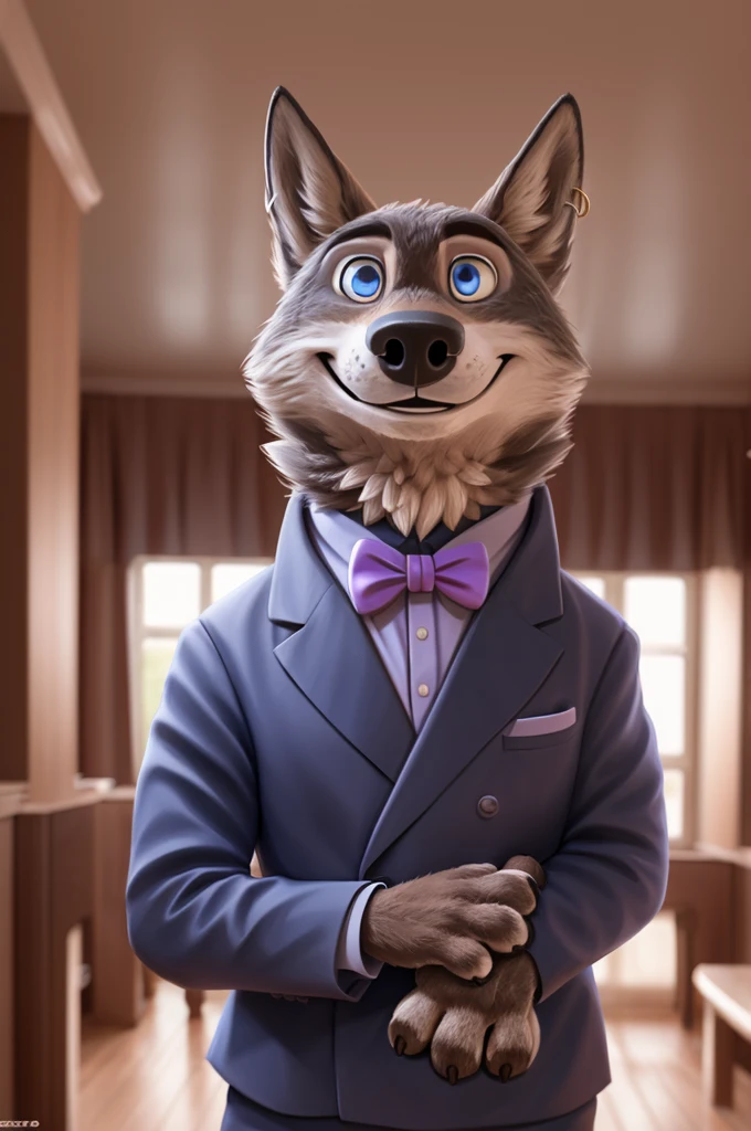 Larry (Zootopia), wolf, gray fur, (brown body:1.3), beautiful blue eyes, Zootopia, dressed,Blazer,pink shirt,trousers,the bow tie,canine,wolf, detailed fur, Male, second, paw pads, finger claws,одевает the bow tie, games,At the viewer, 5 fingers, paws, 4 toes, in the wedding palace, groom,finger ring, holds, flowers for wife,
BREAK from nextel, for dating, by xenoforge, (difficult, high detail,digital photography, soft focus, RAW, close to the camera, smile, positive, Good, mood, Houses, looks at the viewer, очень close to the camera, In the shop,his wedding, marriage palace combination,
photorealism, realistic, photorealistic,digital style, subsurface scattering,очень close to the camera
шедевр, Best quality, ultra realistic, 8 thousand.)