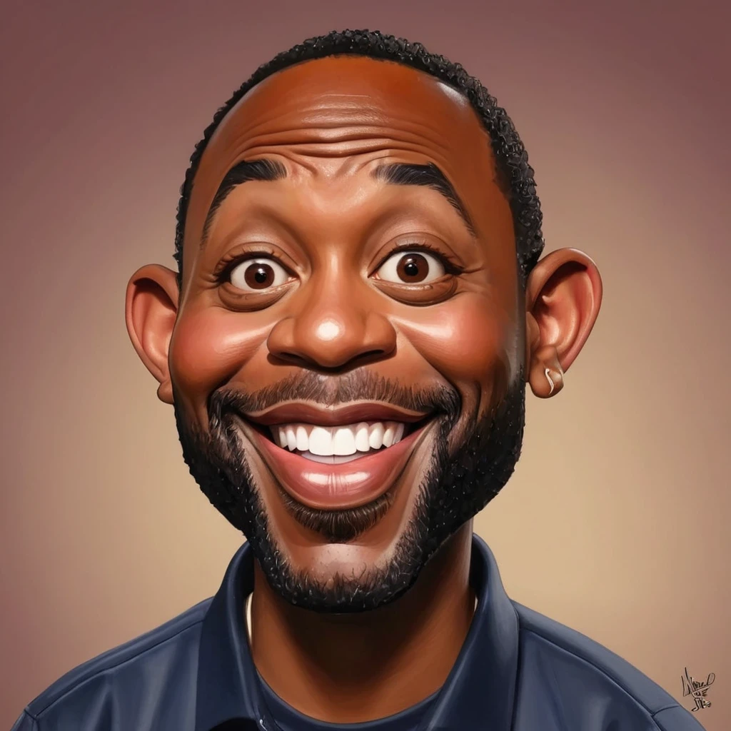 Funny caricature of Larvell Jones