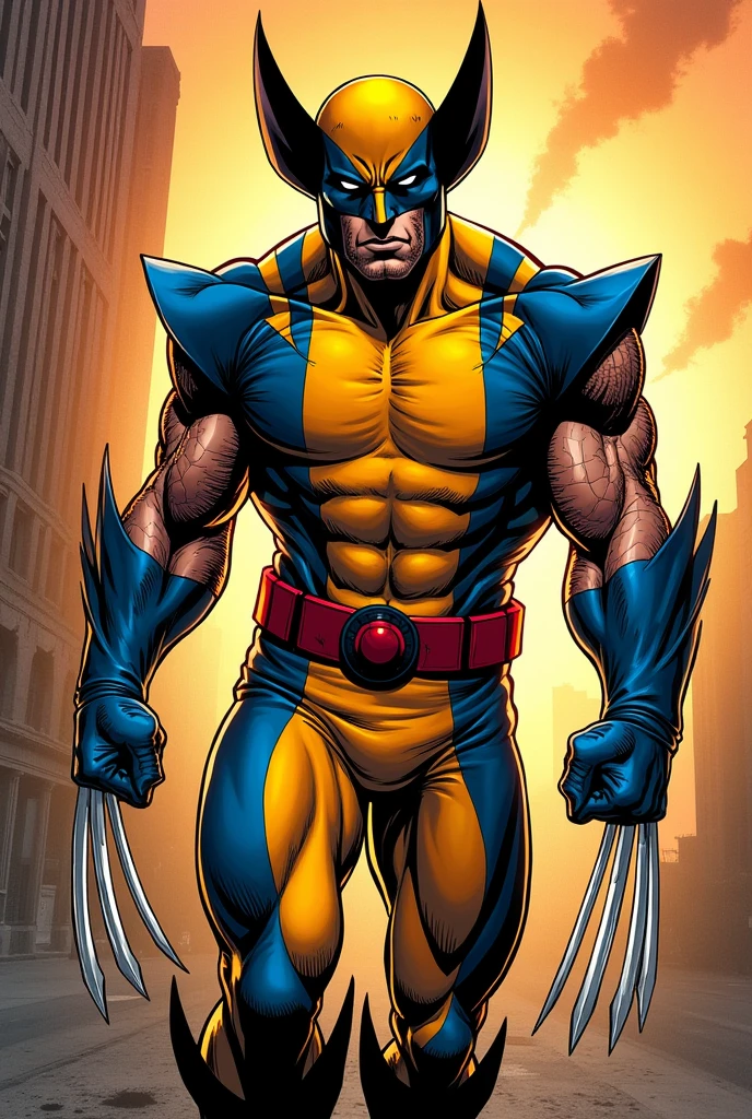 a comic book style figure, where wolverine is coming out of the comic book
