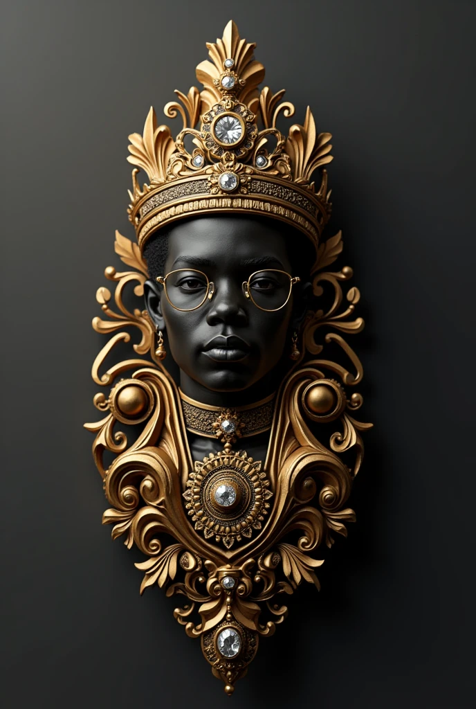 Créé un logo 3D réaliste et moderne avec le nom "Benjamin de Kororoumou". Rajoute autres éléments illustratifs très perfectionniste logique formidable avec de l'or brillant, diamant et ajoute beaucoup de l'or