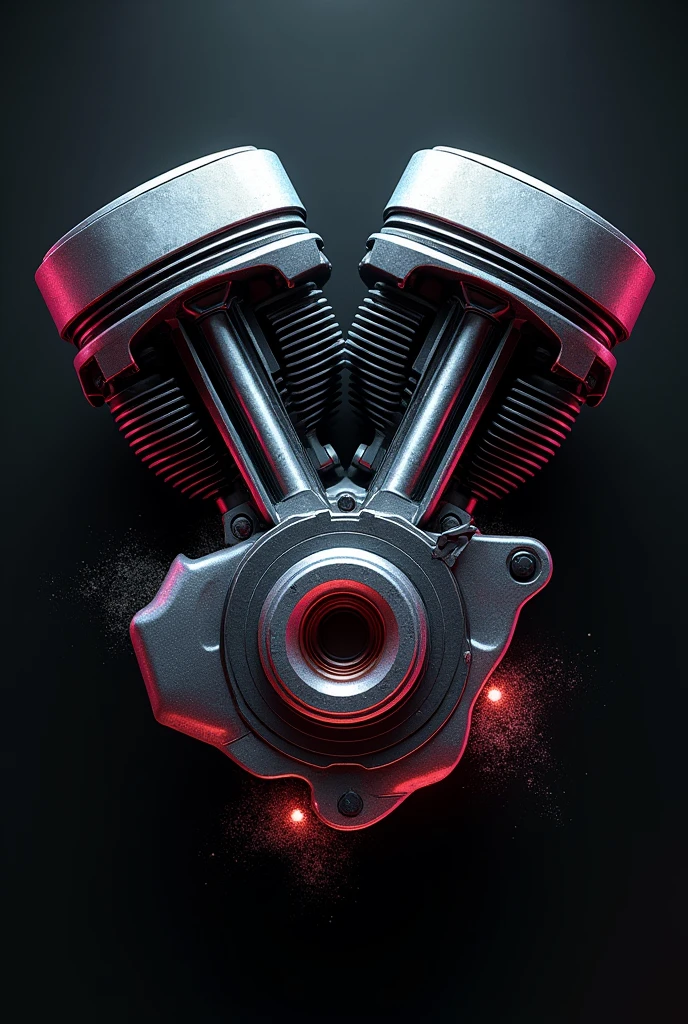 Motorcycle logo with pistons