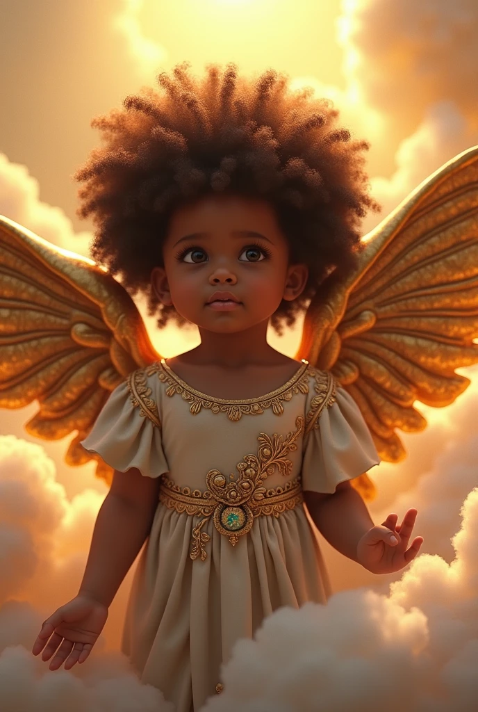 A Latin cherub with an afro