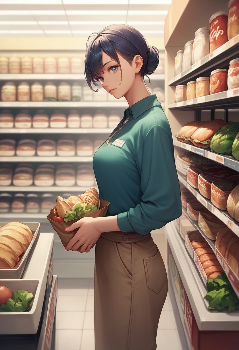 Illustration, anime, grocery store, no people