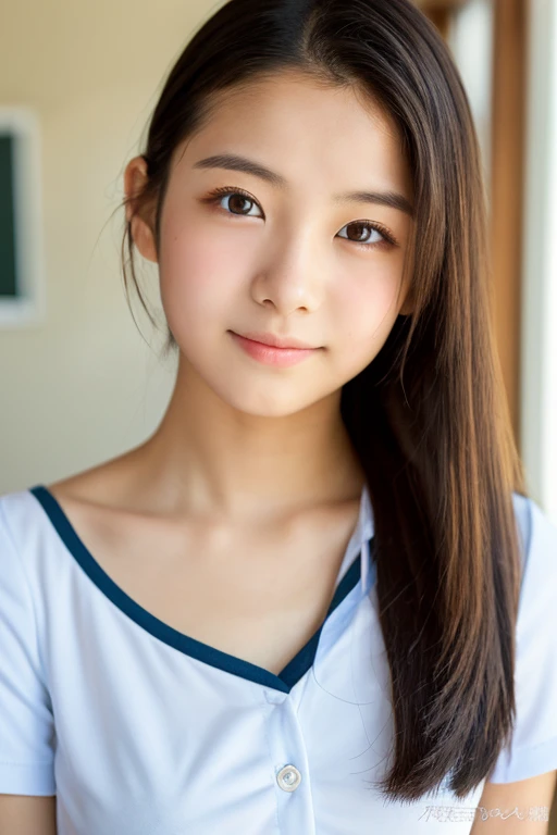 (Highest quality), ( Japanese girl),  (Moisturized lips), Narrow eyes, double eyelid,Delicate clavicle,Flat Chest,Black Hair、Mr...々Hairstyle、,
 (Let me me me me&#39;Let me me me&#39;Let me me&#39;Let me&#39;Let&#39;s take another look),  shame, Open your mouth a little,
(Stylish rooms:1.2), Professional Lighting, 
(school uniform), (Sunburned skin:0.2),Full body photo、Full Body Focus、Natural skin texture、A neat and tidy honor student