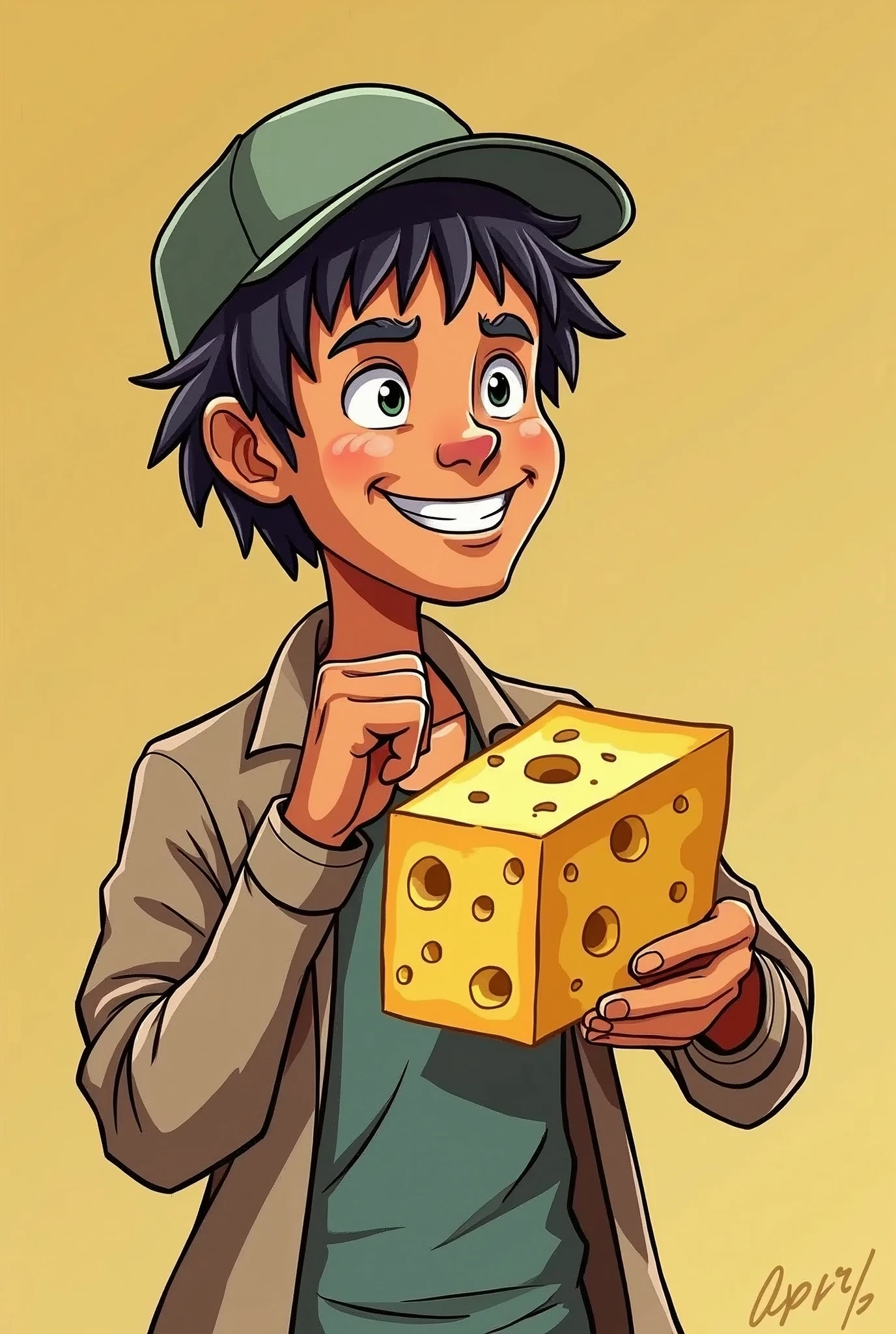 Cartoon of a cheese-eating citizen from Minas Gerais