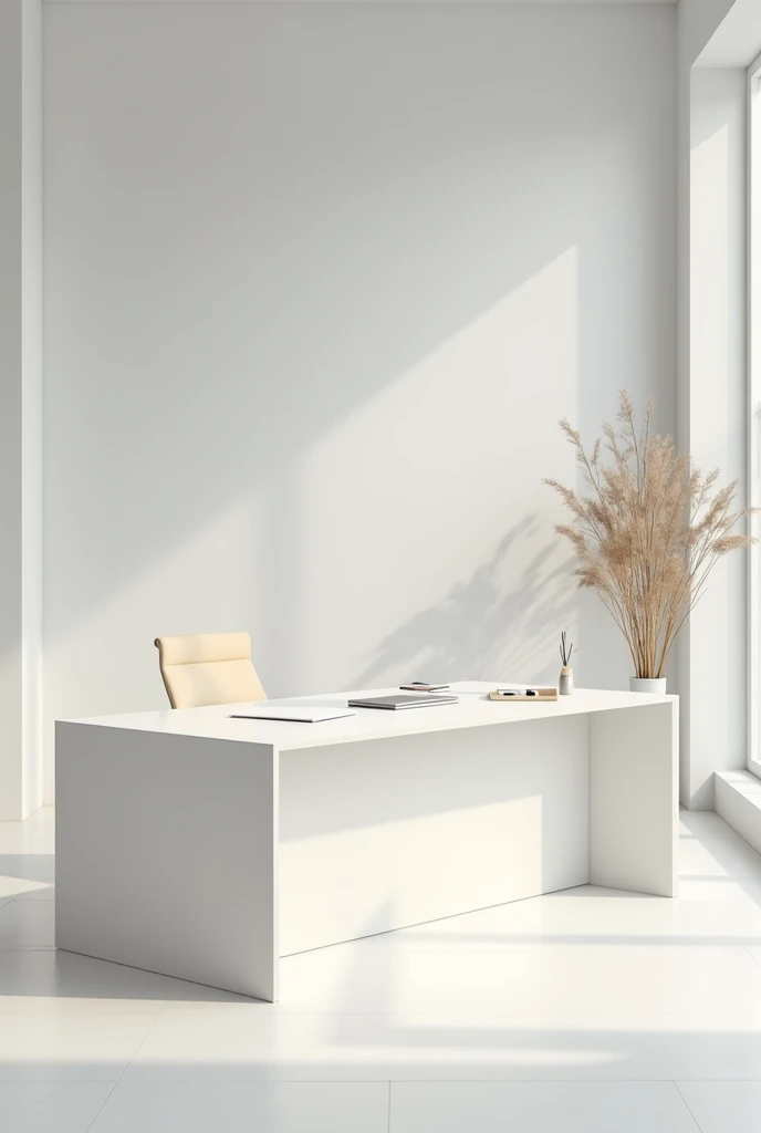 Modern classic style office desk Using light colors like white
