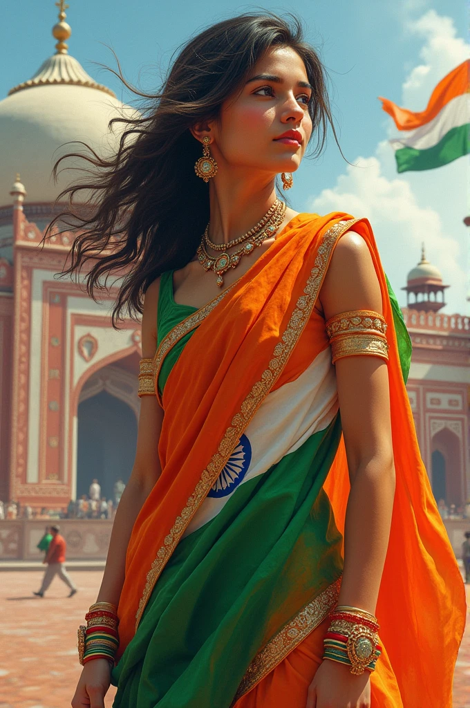 Hinata with indian flag