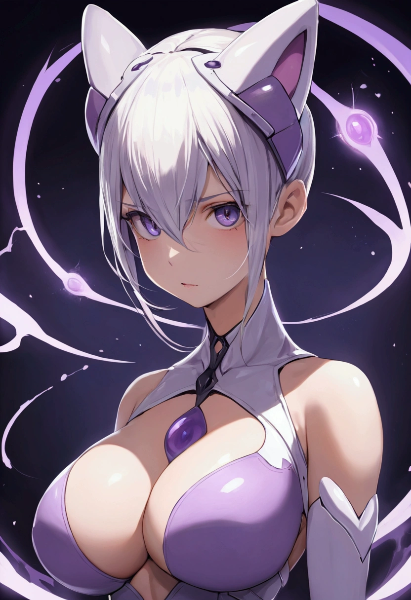 (masterpiece), best quality, expressive eyes, solo, perfect face, mewtwo, large breasts