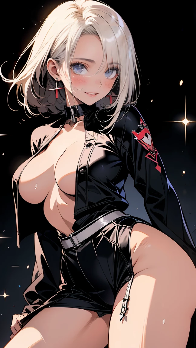 ((((highest quality)))), (((Ultra-precision CG 16K))), (((masterpiece))), (((Very detailed))), (((Extremely detailed))), (((Black outline:1.3, Written boundary depth:1.3 , Written soft outline, sharpness))), Maximum clarity and sharpness, Multilayer Texture, Surface Shading, Cinematic lighting, Beautiful details sparkle ,Perfect Proportions, Limited to one woman, BREAK accurate, Anatomically correct, Highly detailed face and skin texture, drawn in detail, Highly detailed facial and skin texture, Detailed eyes, beautiful hair, Beautiful Japanese Idol face, Beautiful and beautiful eyes, Beautiful body, Beautiful breasts, Beautiful thighs, Beautiful legs, Beautiful fingers, (Beautiful views) , skinny body, ((Beautiful Skin)), ((Skin Texture)) BREAK breast enlarged, medium Breasts, rocket breasts, (((perky breasts))), ((covered nipples)), slender waist, ( narrow eyes, blush, determined expression, hot, sweaty , Heavy breathing,) , (streaked hair, hair intakes, colored inner hair, ) BREAK (((wearing oversized printed sexy clothing , wearing wide-leg-pants, breasts is covered by outfit))) , wearing earrings, (((tanned skin, tan lines))) , BREAK ( stick breast out, bending over, street fight, spotlighting ),(((looking at viewer, super detailed background , ))), BREAK (((portrait , close-up of face, bust-up shot, looking at viewer, )), (natural make), random angle, random situation , pinup magazine pose