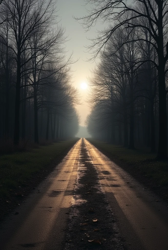 A path that begins with lighter, softer colors, representing Luis's past, and it gradually becomes darker, symbolizing the AllBlack. In the middle of the road, there is a crossroads where the two paths meet and merge.