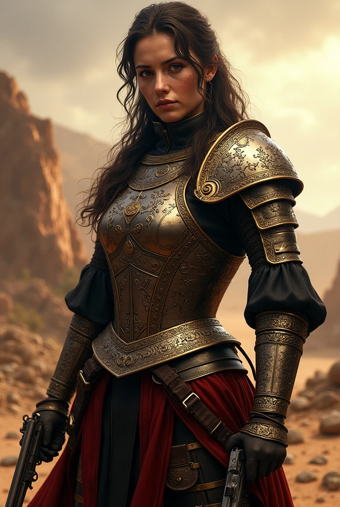 16th century Spanish female warrior Spanish conquest 16th century armor and pistol