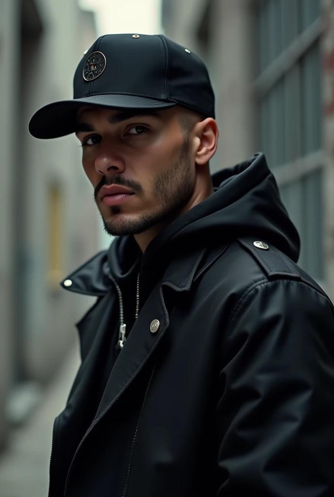 Create a black rapper cap