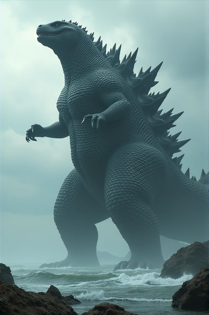 Distant relative of the godzilla species of the 2019 movie. height: 105 meters. With long tail