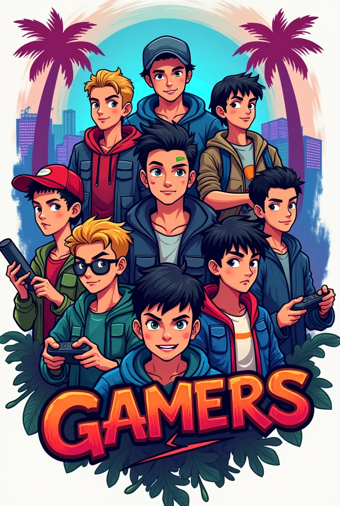 Logo of Latin American teenage gamers in a manga