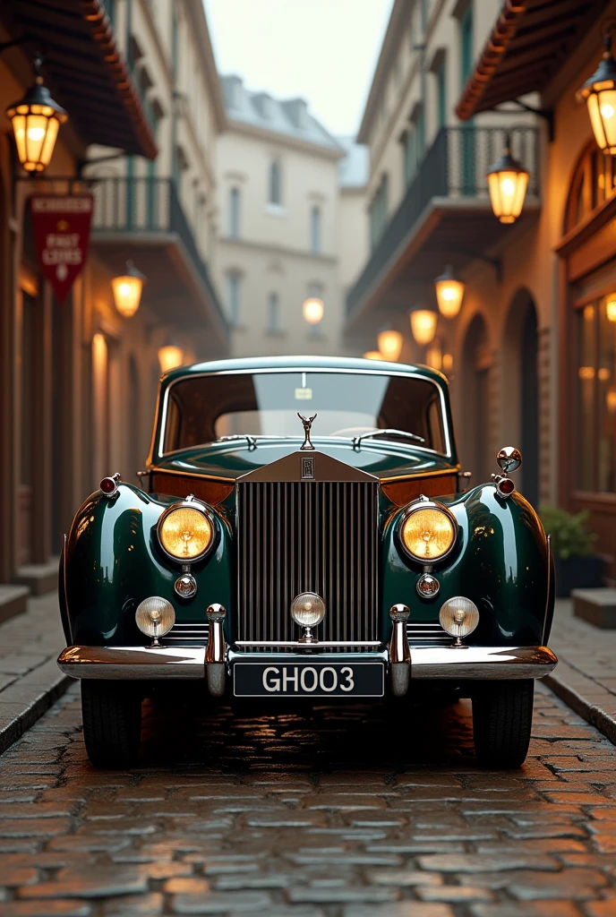 Royce Royce car in an old school background image 
