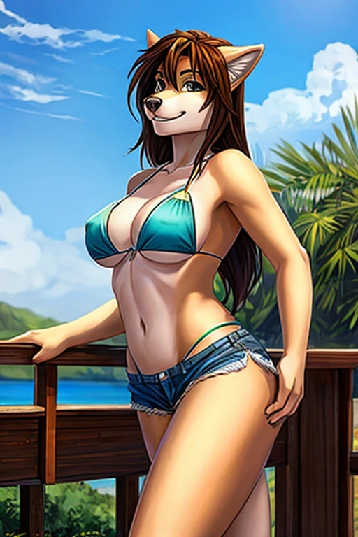 Wolf camuflage short shorts bikini