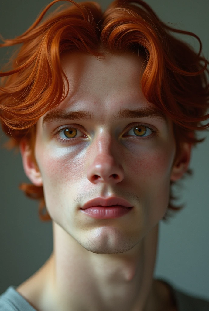 red hair man, brown eyes and pale complexion 
