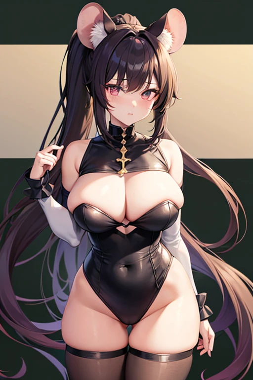 Mouse Beast Girl,anime, ,ponytail, Height: 168cm,Busty big breasts,Narrow waist,Thick hips,
