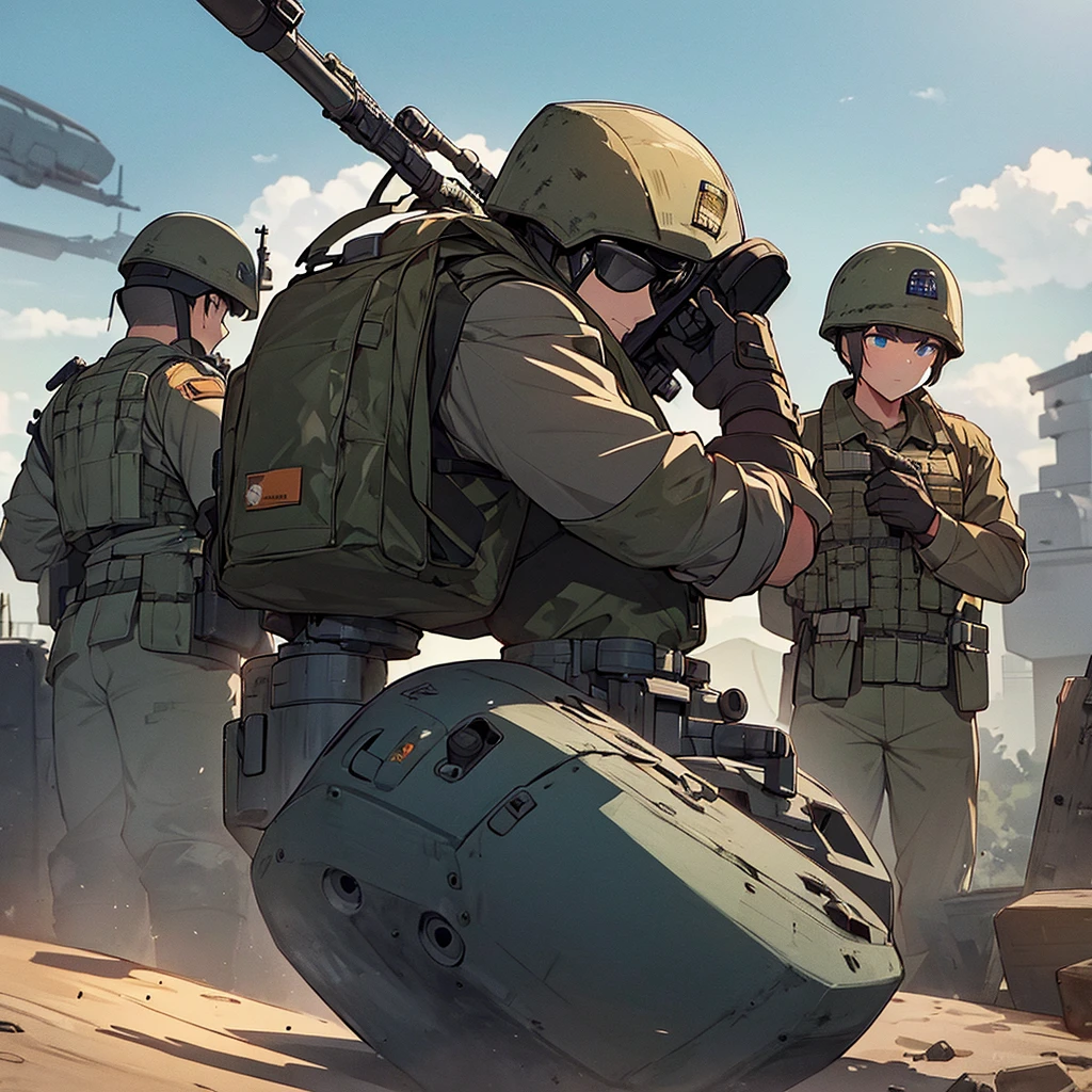 Three military who are Tanker, military operator tank, was the heavy unit leader of the group. By his side were infiltrator, a soldier hold assault rifle, e technical, an engineering prodigy who could create anything from scrap metal.