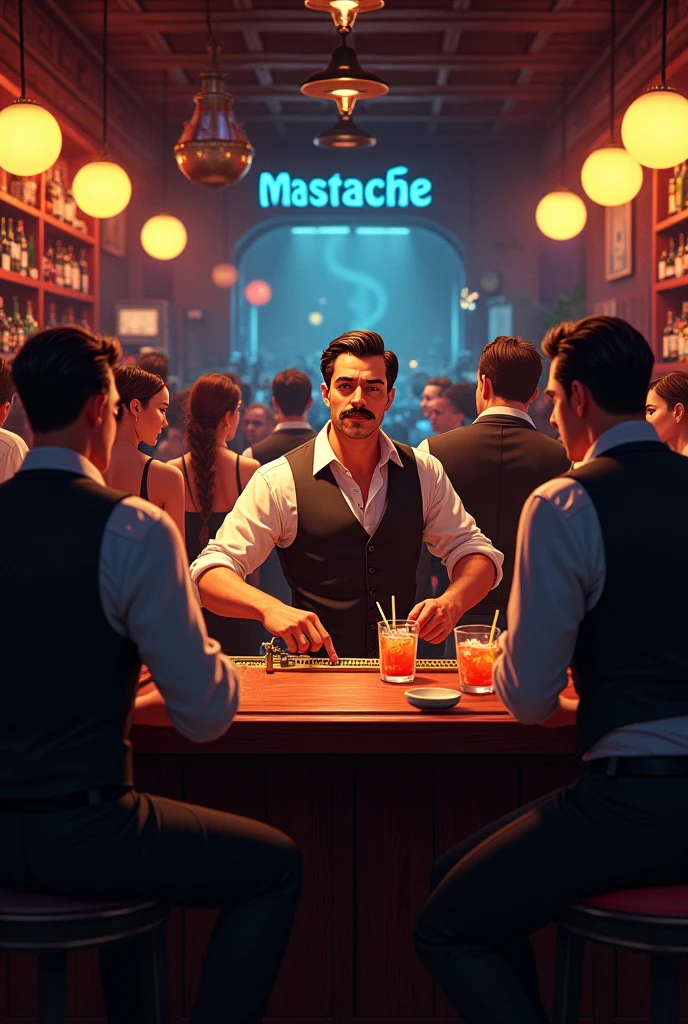 Bartender's bar called Mastache Vergara at night