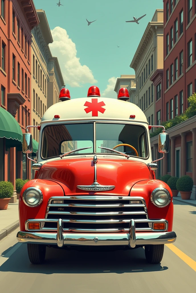 ambulance background Alberto Vargas style 