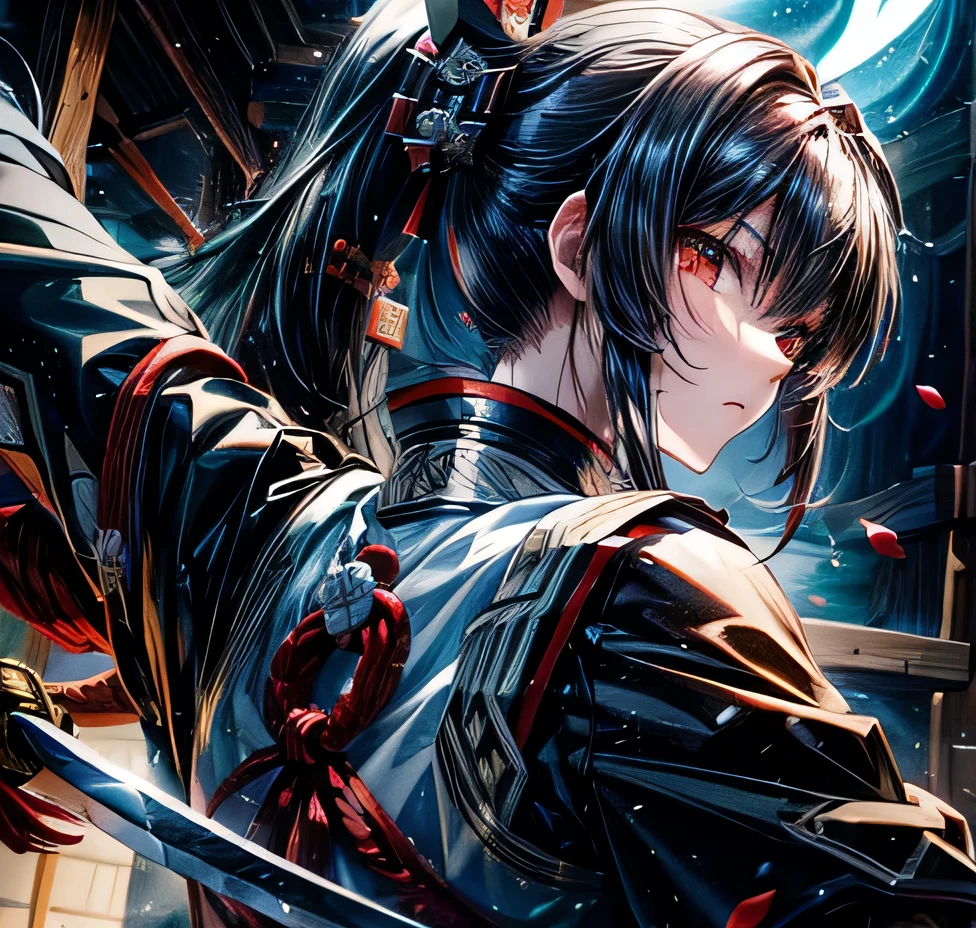 　Black Hair　Ponytail Long　Yagyu Shinkage-ryu swordsmanship　Presence　Fit　Menkyo Kaiden　Tosei Gusoku　armor　Japanese sword　Beauty　swordsmanship　Divine Sword　Yan Fei&#39;s Sword　Water Moon&#39;s Edge
