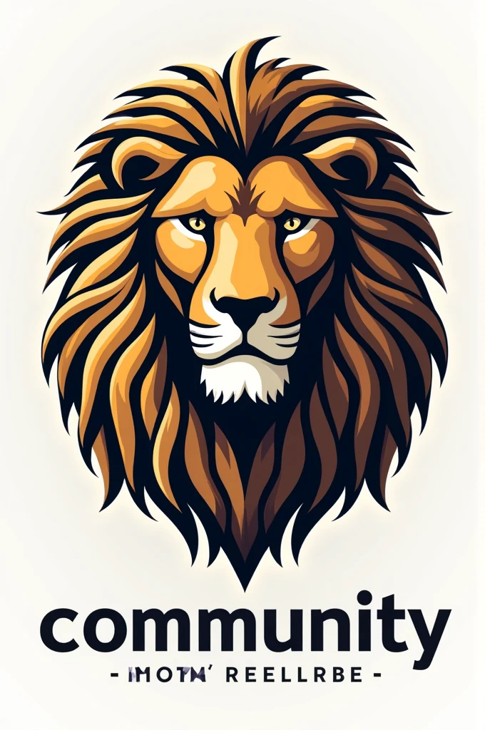 A logo of a lion written community