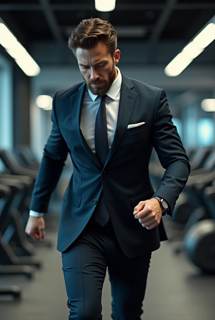 Gym in buisness suit