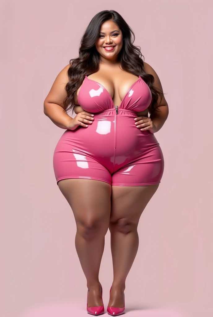 Chubby PNG🇵🇬 girl in small rubber skin tight latex stockings