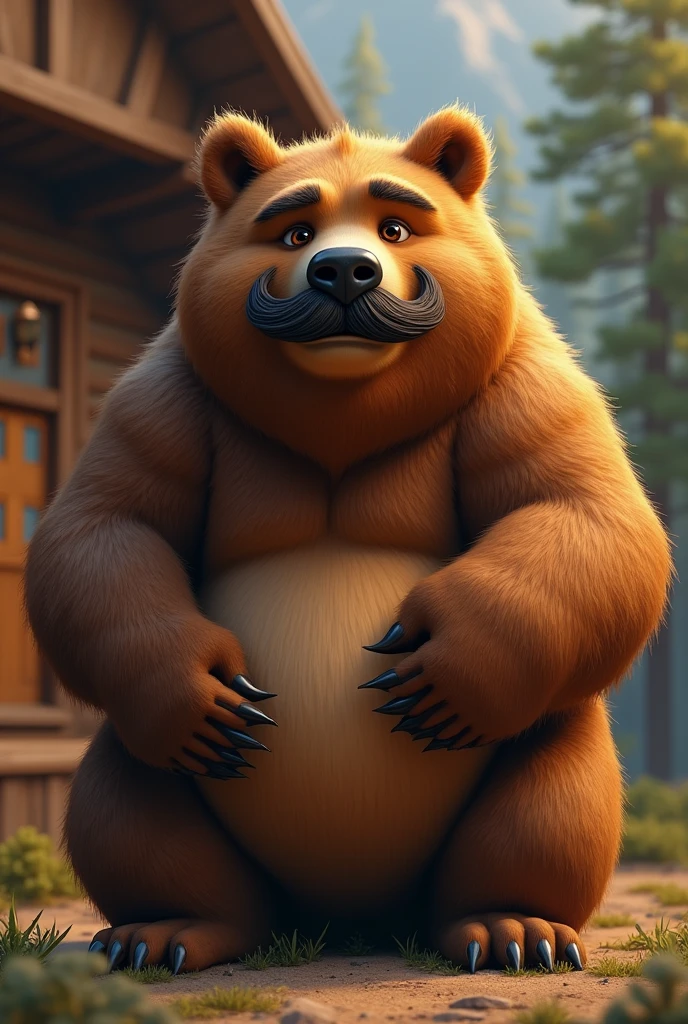 Papa bear with mustache