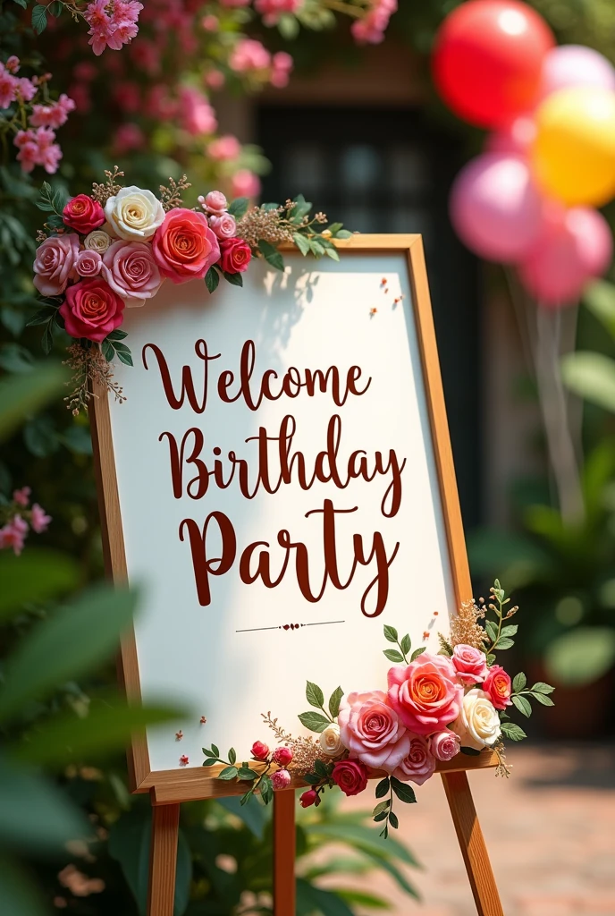 I want to create an welcome sign for guests for s birthday party 