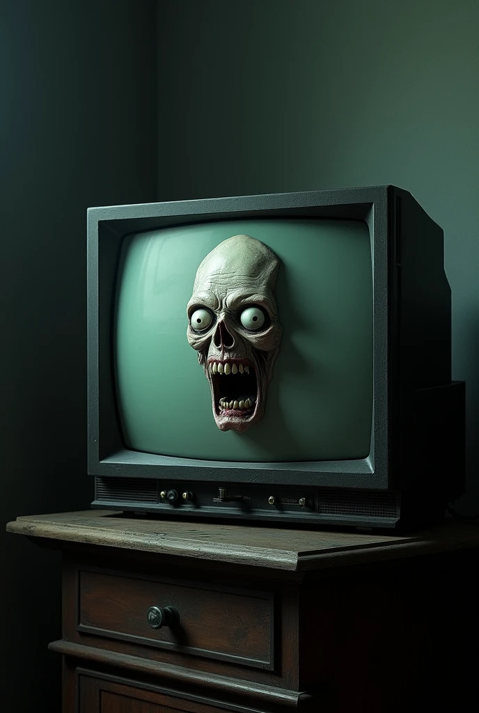 Tv with scary face