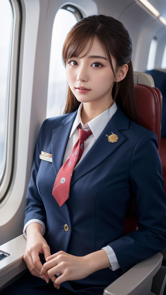 Super detailed, High resolution, Super detaileded, highest quality, wonderful, highest quality,Integrated 8K wallpaper, cinematic lighting, stewardess、20-year-old、Japanese