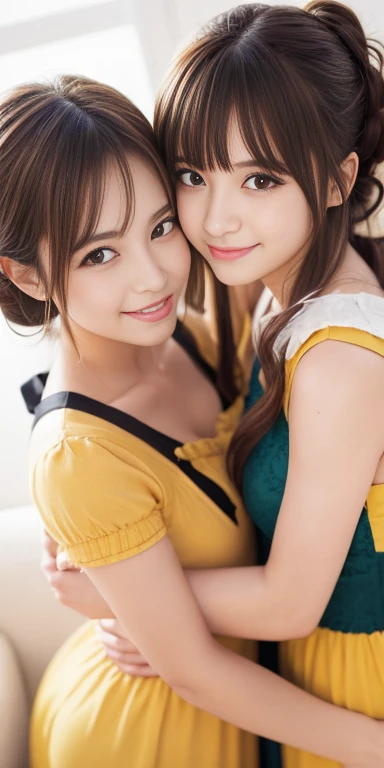 nsfw, ((1 girl))、whole body、super detailed、masterpiece、highest quality、超A high resolution、In 8K、High level image quality、real live action、Transparency that looks great in photos、detailed eye、Gradation、perfect anatomical body proportions ,hard disk、 Nikon Z9 80mm Renaste Piece、cinematic lighting, Physically based rendering, award-winning, highly detailed skin, highly detailed face, Beautiful eyes in every detail、((Yellow casual fashion)), 14 year old female, (Beautiful bright and clear brown hair), Fluffy curly hair、twin tails、physical education sitting、look at the camera、sparkling eyes、Lips shining with lip gloss、Natural light、shot outdoors、crowd、blurred background