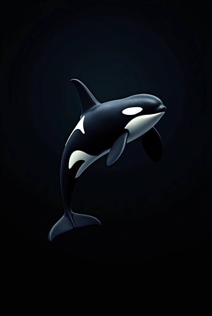 orca fish with black background