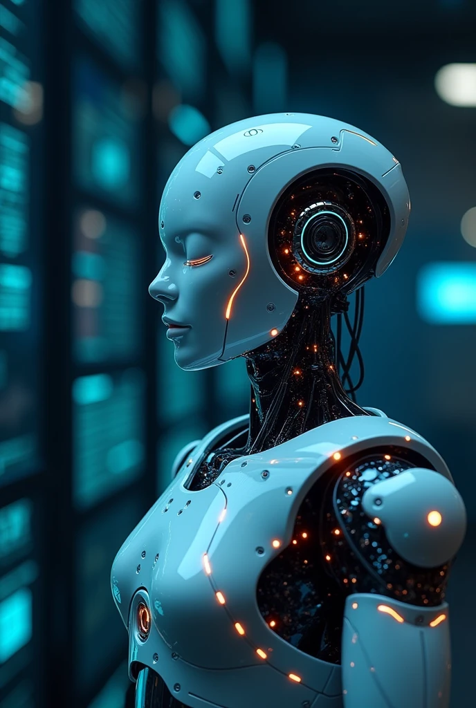 background images technology robot AI  by insert text sims