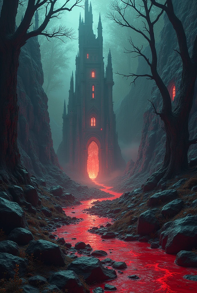 Create an abstract hellscape, with sensual content