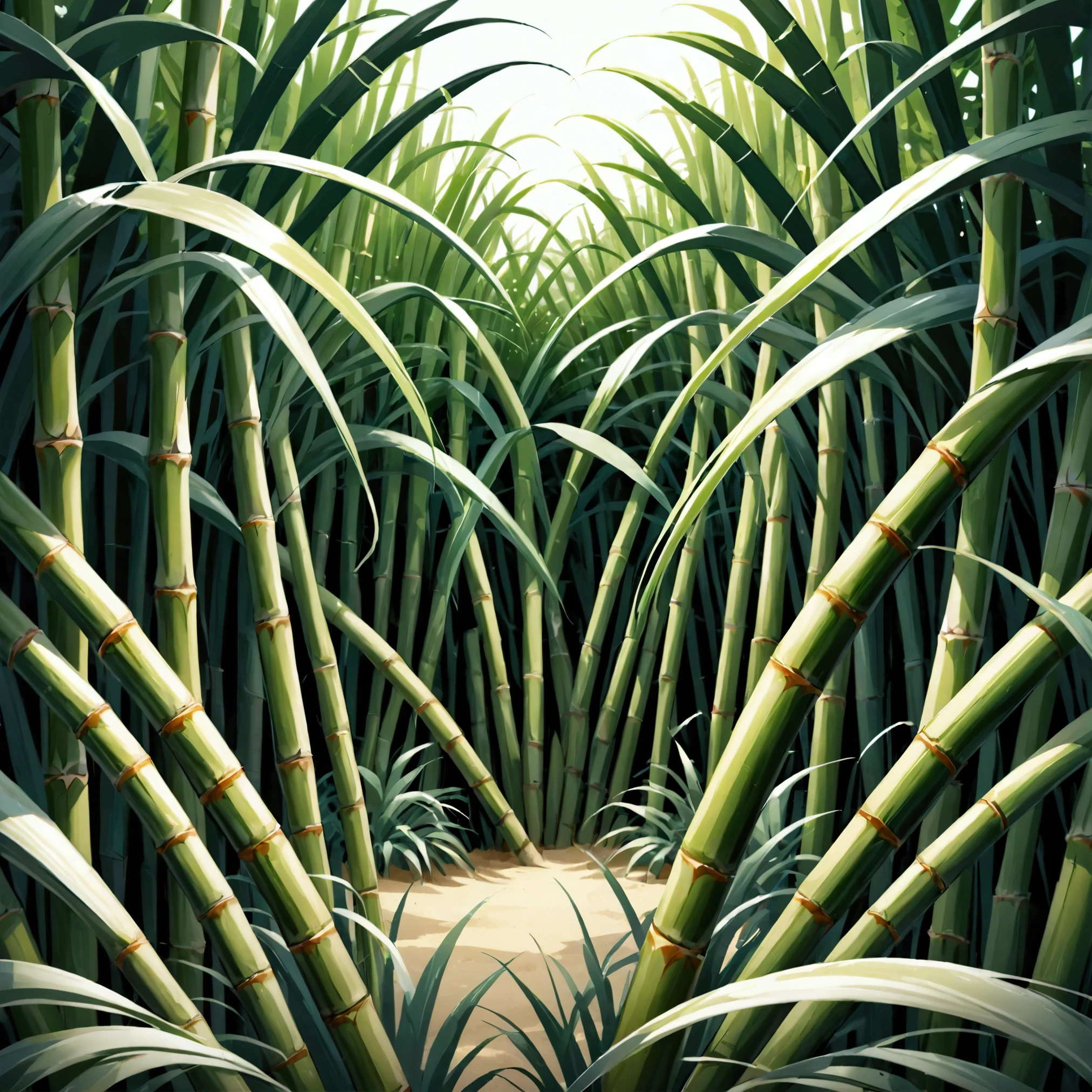 Create a beautiful composition with sugar cane elements
