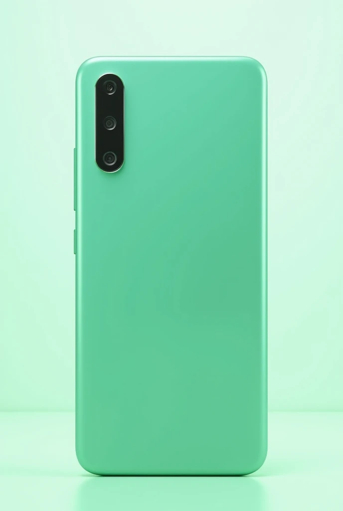 A green cellphone with a vertical camera in the same format as the one you provided, standing upright against a plain white background.