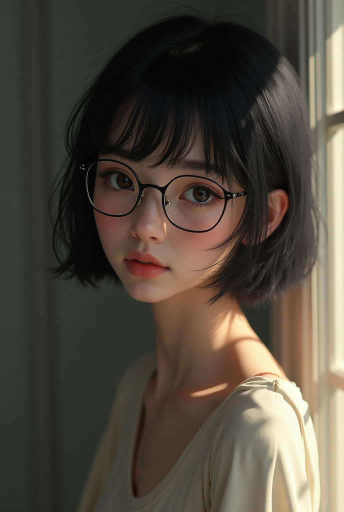 One with bangs and glasses 
