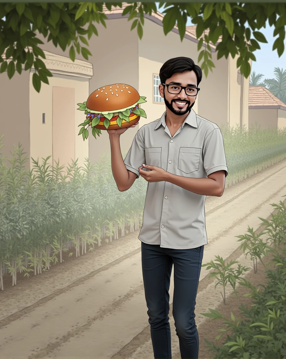 Make a channel logo using this image to animated ,and background is village type ground and text below is " Indrajeet Yadav" ( don't change my face