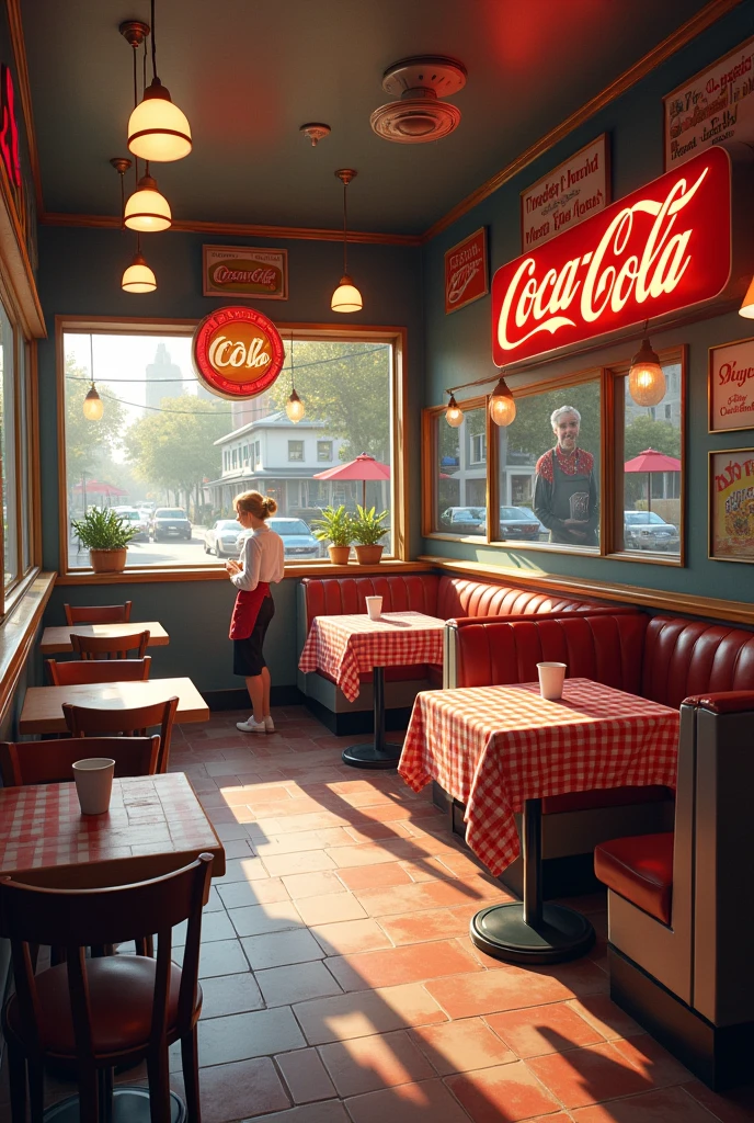 Simple but cozy retro American style diner 