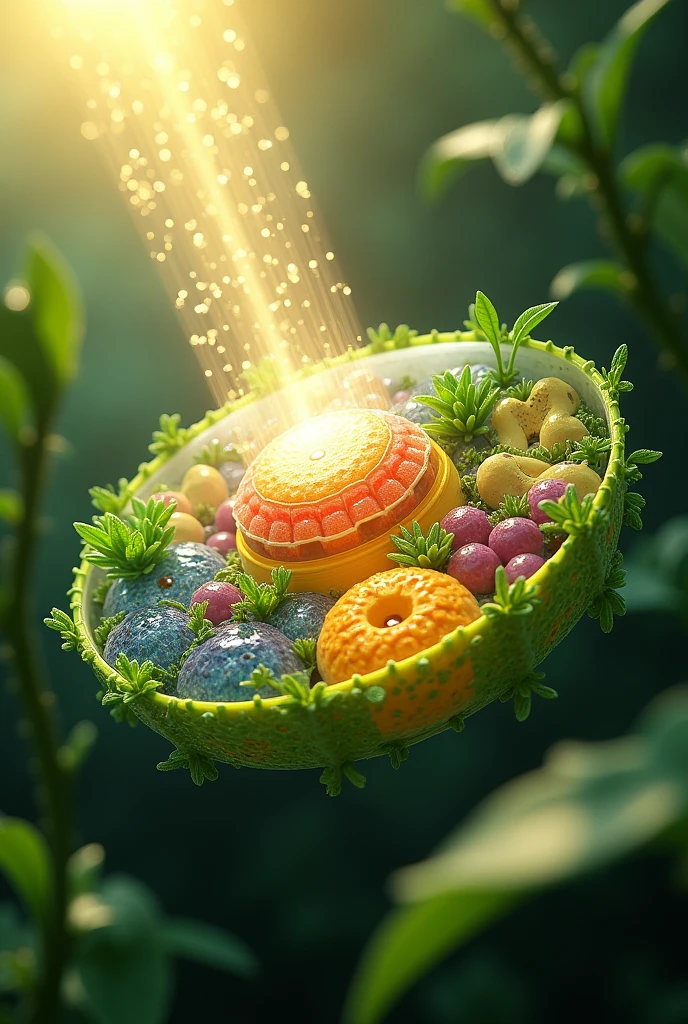 Sunlight Entry and Absorption in Chloroplast