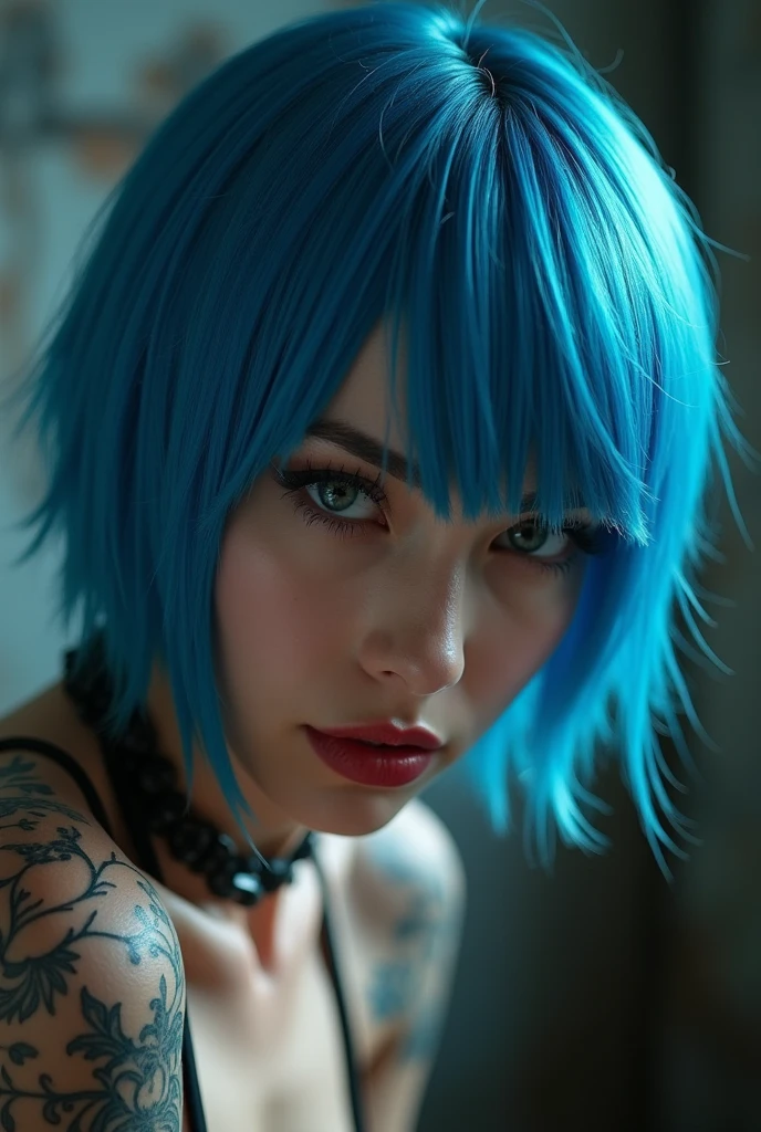 O Poder do Sex Appeal, short blue hair, evil cold