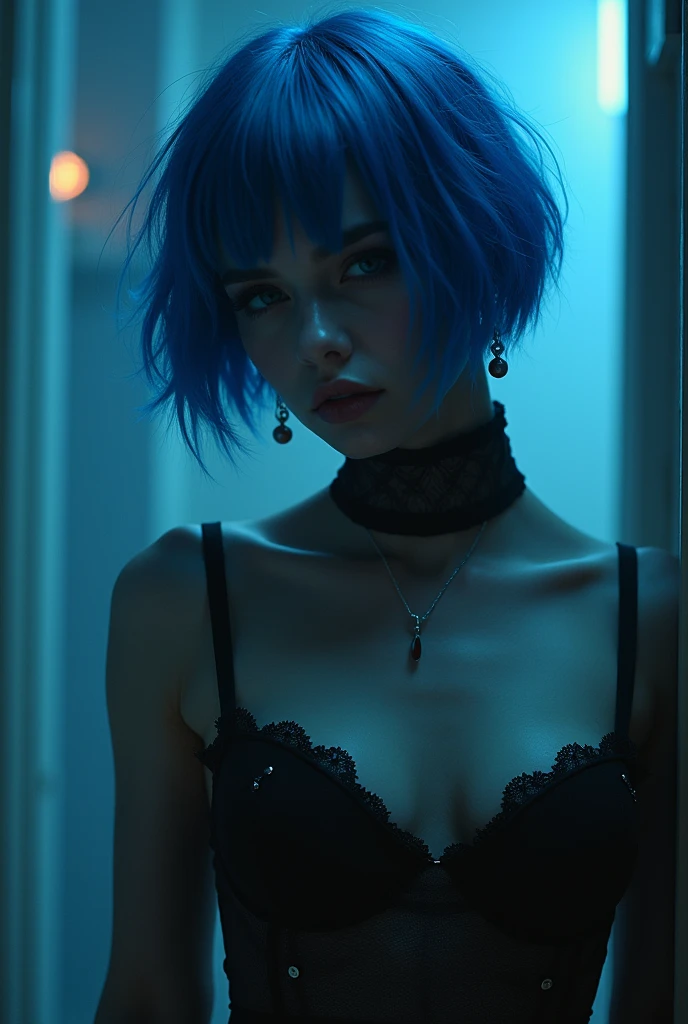 O Poder do Sex Appeal, short blue hair,  evil cold