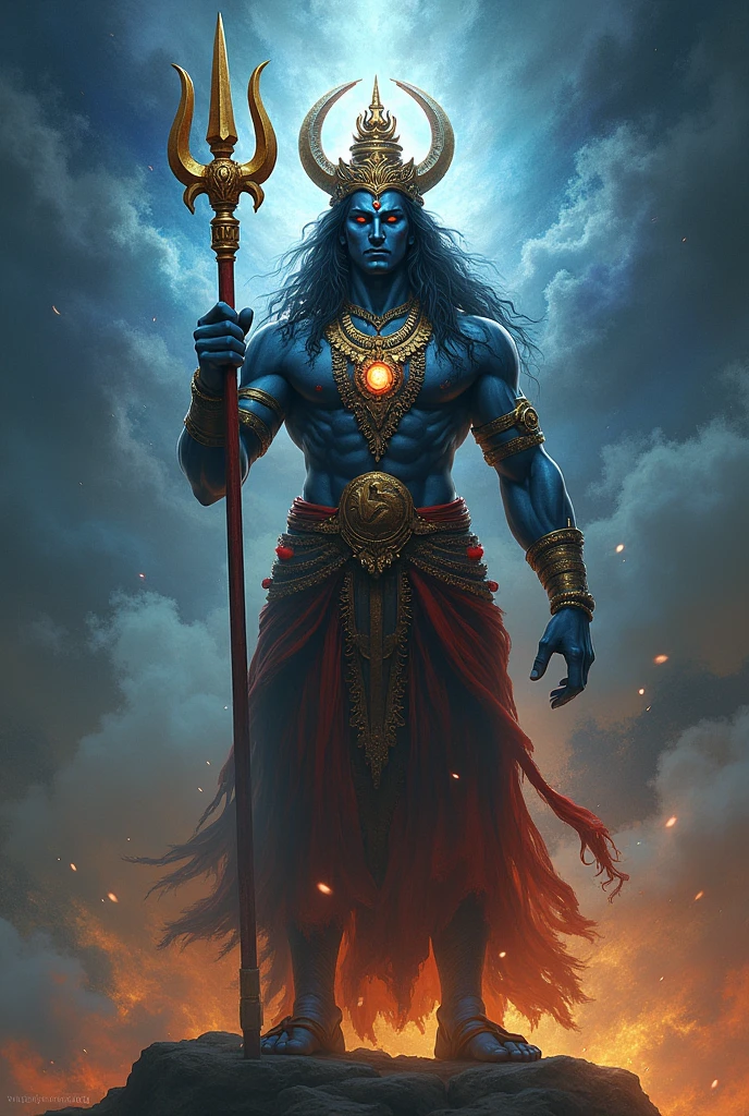 Mahakal सर्व ज्ञानि सर्व सकती शाली त्रिशूल hold